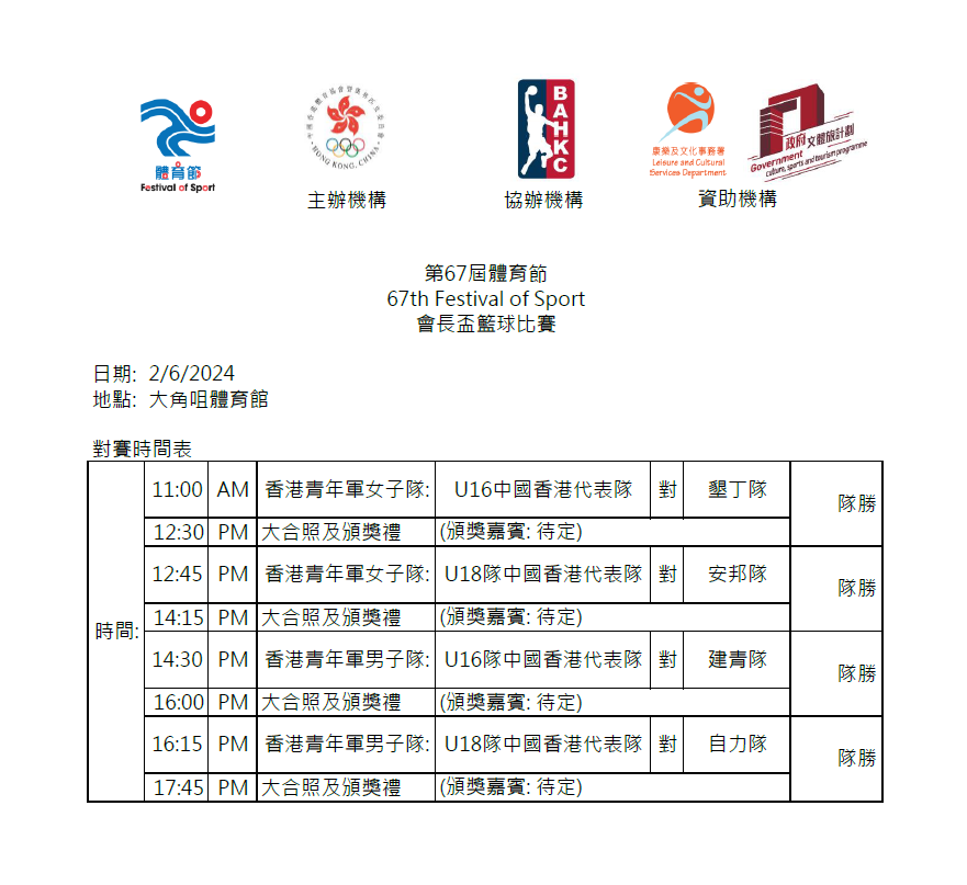 67th President Cup schedule